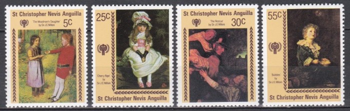 St. Christopher Nevis Anguilla 1979 - Picturi - Anul Internațional al Copilului, MNH