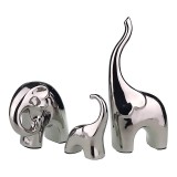 Set 3 Decoratiuni Ceramica Elefanti, 11x24 cm, 13x12 cm, 8x11 cm. Obiecte Decorative Casa, Figurine Elefant