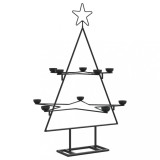 Cumpara ieftin Brad de Craciun din metal pentru decor, negru, 75 cm