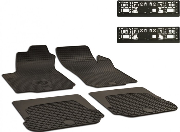 Set Covorase Auto Cauciuc Umbrella Pentru Skoda Octavia (1997-2004) + Suport Numar Inmatriculare Mega Drive Simplu Set 2 Buc