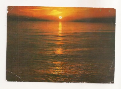 RF51 -Carte Postala- Mamaia, apus de soare la Siutghiol, circulata 1990 foto