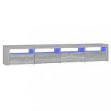Cumpara ieftin Comoda TV cu lumini LED, gri sonoma, 240x35x40cm