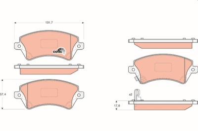 TRW GDB3288 COTEC set placute frana,frana disc foto