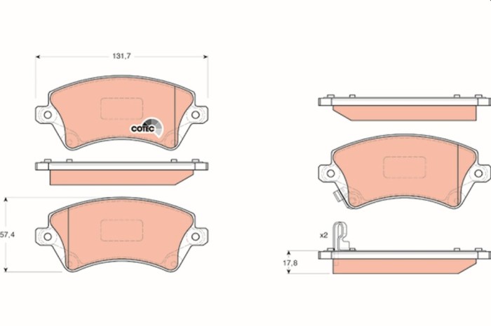TRW GDB3288 COTEC set placute frana,frana disc