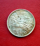 Moneda argint 500 lire 1961 Italia, Europa