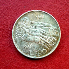 Moneda argint 500 lire 1961 Italia