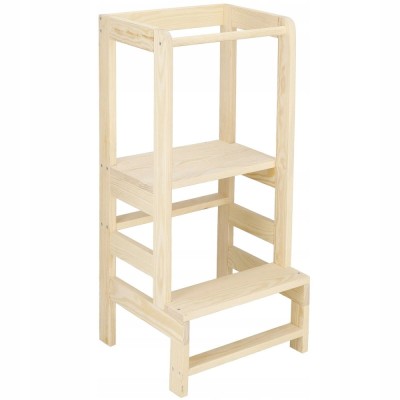 Turn de invatare inaltator multifunctional de bucatarie din lemn, ajustabil, autoasamblare, natur Household NewTrend foto