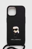 Cumpara ieftin Karl Lagerfeld Husă pentru telefon iPhone 15 6.1 culoarea negru