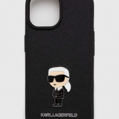 Karl Lagerfeld Husă pentru telefon iPhone 15 6.1 culoarea negru