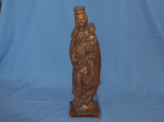 Sculptura veche in lemn motiv religios 41 cm inaltime foto