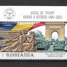 ROMANIA 2021 - ARCUL DE TRIUMF, TABS DIN COALA DE POSTA (2), MNH - LP 2348