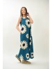 Rochie Lunga de Zi Florala cu Buzunare Mirage, FashionLand, Talie Unica (S-L), Poliester/Elastan, Multicolor