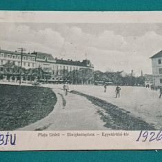 CARTE POȘTALĂ * SIBIU PIAȚA UNIRII *1926 *