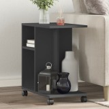 Gossi masa laterala cu roti, negru, 50x30x55 cm, lemn prelucrat