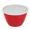 Caserolă Plastic, Model Rotund, Culoare Roșu, Capacitate 1.7L, Capac Alb Frosty, Diametru 17.4cm, &Icirc;nălțime 11.5cm, Oem