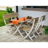 Set mobilier de gradina/terasa pliabil din lemn pentru 4 persoane | Treva