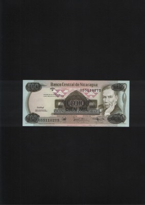 Nicaragua 100000 100 000 cordobas pe 500 cordobas 1987 seria055110275 unc foto