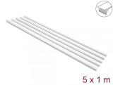 Set 5 buc canal cablu cu banda dublu adeziva 20x10mm - lungime 1m Alb, Delock 22067