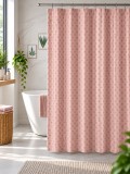Perdea Dus Jacquard Marime 180 x 180 cm, Roz Pudrat, Antialergica, Polipropilena 50%, Poliester 50%