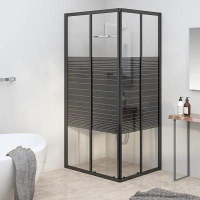 vidaXL Cabină de duș cu dungi, negru, 90x70x180 cm, ESG foto