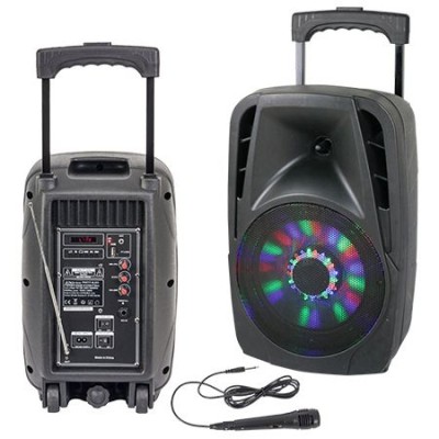 Boxa portabila 8 inch, baterie reincarcabila, iluminata, USB, SD, Bluetooth, FM, 70 W foto