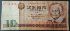 Bancnota 10 Marci - RDG / Germania Democrata, anul 1971 *cod 611 A foto