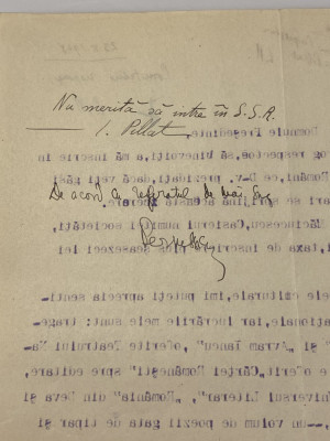 Ion Minulescu Perpessicius Ion Pillat - semnaturi olografe - document vechi foto