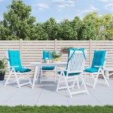 vidaXL Perne scaun cu spătar &icirc;nalt, 4 buc, turcoaz, țesătură Oxford 377666