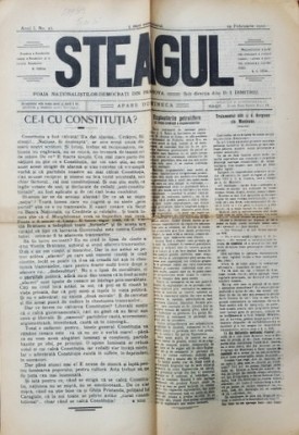 STEAGUL - FOAIA NATIONALISTILOR - DEMOCRATI DIN PRAHOVA , ANUL I , NR. 23 , 12 FEBRUARIE , 1912 foto