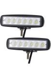 2 bucăți 6 inch 18W LED lumină de lucru cu fascicul larg, bară LED cu un singur r&acirc;nd, module LED, 12V 24V, impermeabil