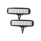 2 bucăți 6 inch 18W LED lumină de lucru cu fascicul larg, bară LED cu un singur r&acirc;nd, module LED, 12V 24V, impermeabil