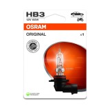 Bec Auto Halogen HB3 (9005) Osram Original Line, 12V, 60W, Blister 1 Buc, Calitate OEM, Faza Lunga Proiector