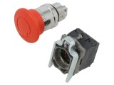 Comutator de siguranță 22mm Schneider Electric, 2 NC + 2 NO, roșu