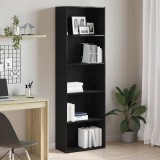 Gossi biblioteca stejar negru 60x30x189 cm lemn prelucrat