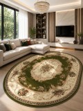 Cumpara ieftin Covor Oval Lotos 507-301, Marime 60 x 110 cm, Crem, Verde, Inaltime Fir 8 mm, Antialergic, Polipropilena, Living, Dormitor, Sufragerie, Birou