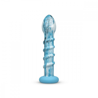 Dildo Anal din Sticla Ocean Wave 17.9 cm foto