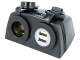 Soclu Brichetă Auto cu USB Negru