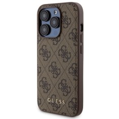 Husa originala Guess iPhone 15 Pro Hardcase 4G Charms Collection, maro, GUHCP15LGF4GBR foto