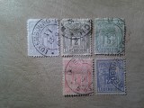 Serie mica Luxemburg -1882 , 5 valori stampilate