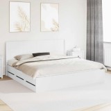 Cumpara ieftin Cadru de pat cu depozitare si tablie Alb 180 x 200 cm