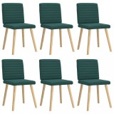 VidaXL Scaune de bucătărie, 6 buc., verde &icirc;nchis, material textil