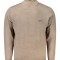 Pulover cu guler inalt, cu mini logo brodat, Regular fit, maro deschis, 2XL
