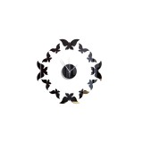 Ceas decorativ de perete, Fluturi, Oglinda acrilica, 40 cm, MC-035