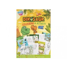 Carte cu activitati de colorat, dinozauri, A4, 64 pag, Moxy