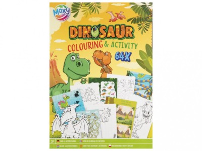 Carte cu activitati de colorat, dinozauri, A4, 64 pag, Moxy foto