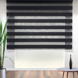 Jaluzea rulou zebra / roleta textila, Pliseli Day &amp;amp; Night, 70x200 cm, poliester, negru