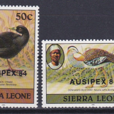 DB1 Fauna Pasari 1980 Sierra Leone Supratipar Ausiepex 84 2 v. MNH