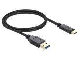 Cablu USB A la USB C DELOCK 1m 10Gbps 22AWG 30AWG Negru 83870