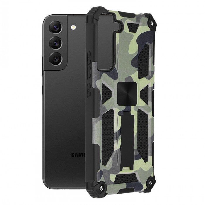 Husa pentru Samsung Galaxy S22 Plus 5G, Techsuit Blazor Series, Camo Lime