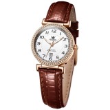 Cumpara ieftin Ceas de dama Olevs CS1600, curea de piele naturala, maro, cadran alb